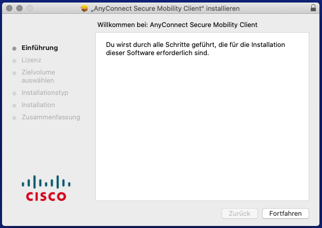 Installation client from Cisco.
