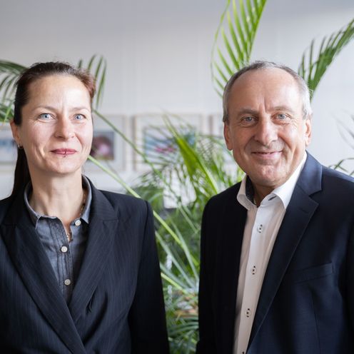 Prof. Dr. Juliane Wahren und Rektor Konrad Wolf  Prof. Dr. Juliane Wahren und Rektor Konrad Wolf