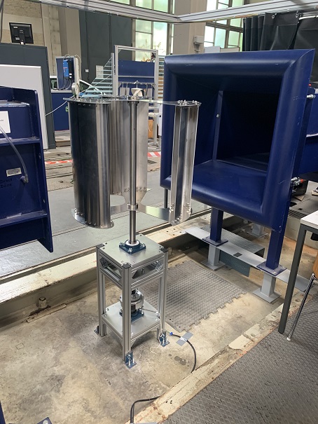 Kleinwindenergieanlage in der Windkanalmessstrecke