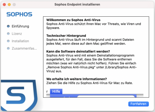 Anleitung für Sophos (Mac). Bild 2.