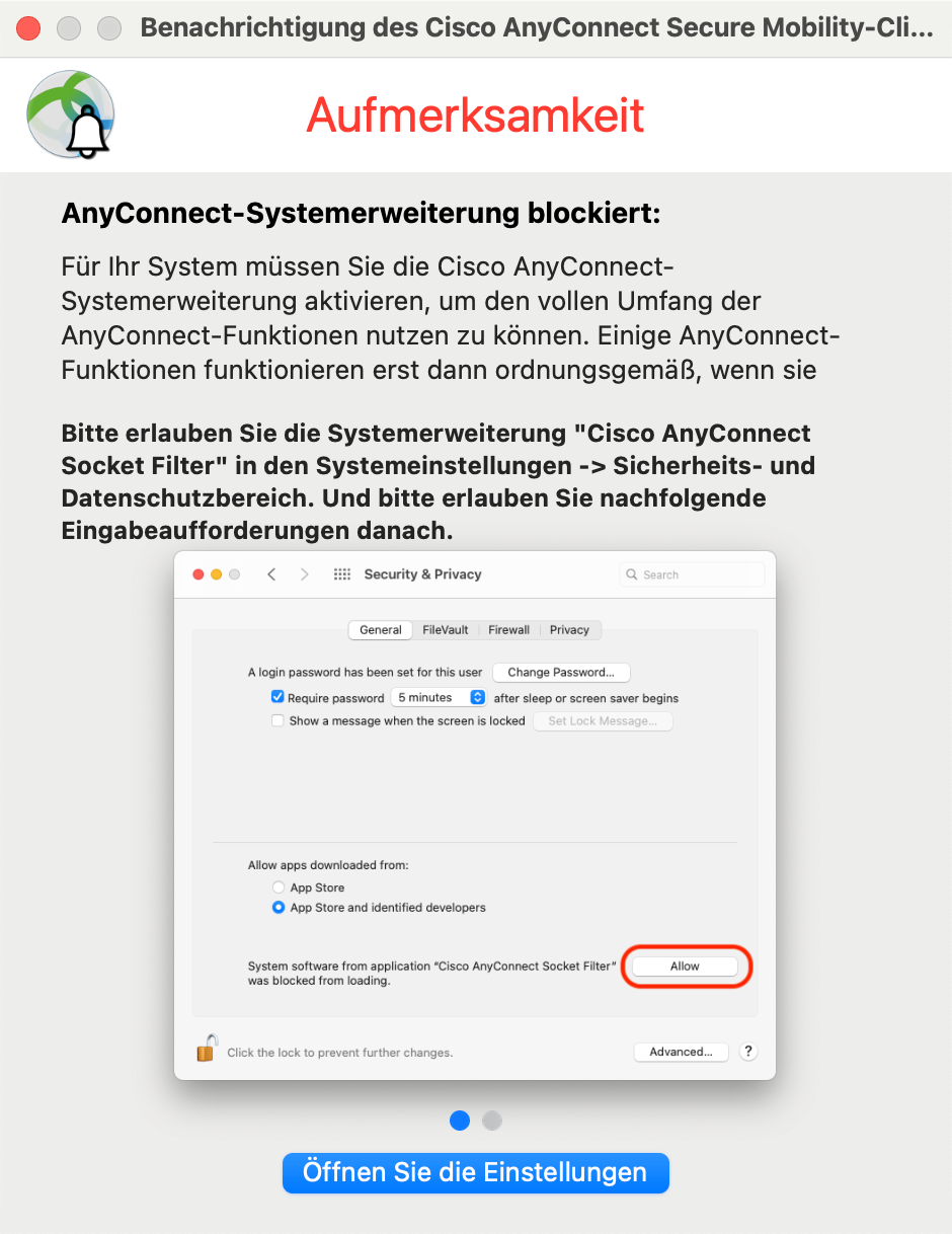 Download-Client zeigt "Die Installation war erfolgreich anzeigen" an.