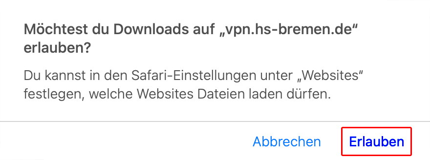 Anzeige des Browserfensters.