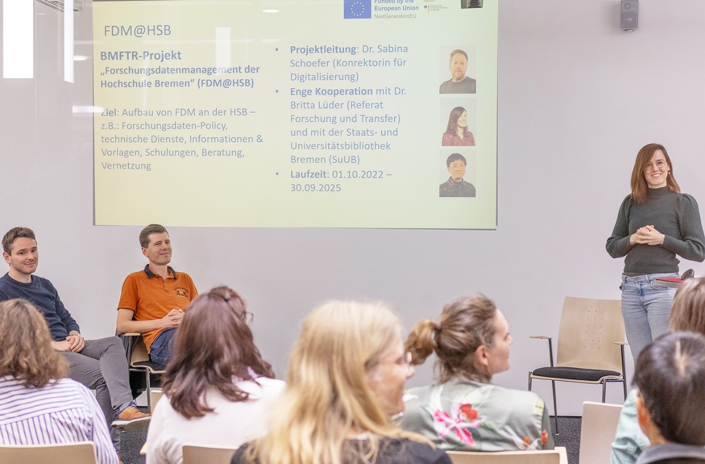 Promovierende der HSB zusammen mit Indra Smith (FDM HSB)