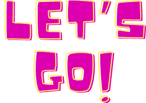 Ein gro&szlig;er pink-gelber "Let