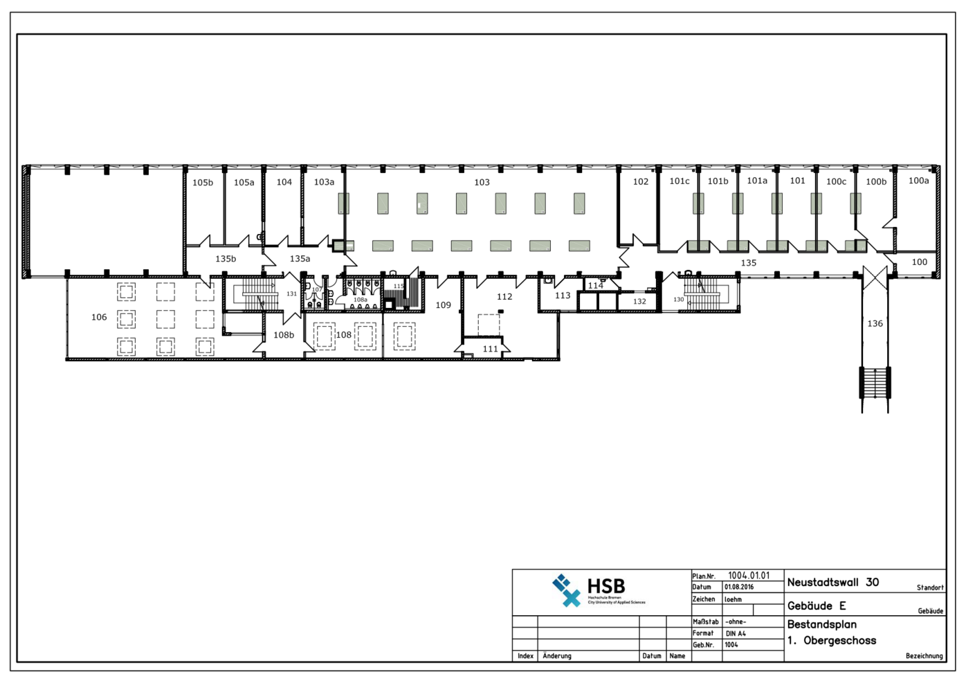 Campus Neustadtswall - Lageplan - E-Gebäude - 1. OG