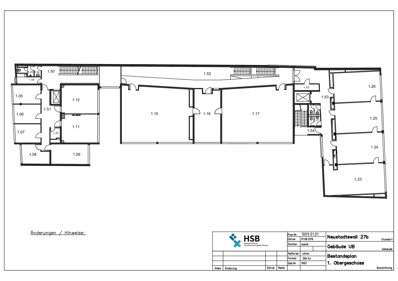 Campus Neustadtswall - Lageplan - UB-Gebäude - 1. OG