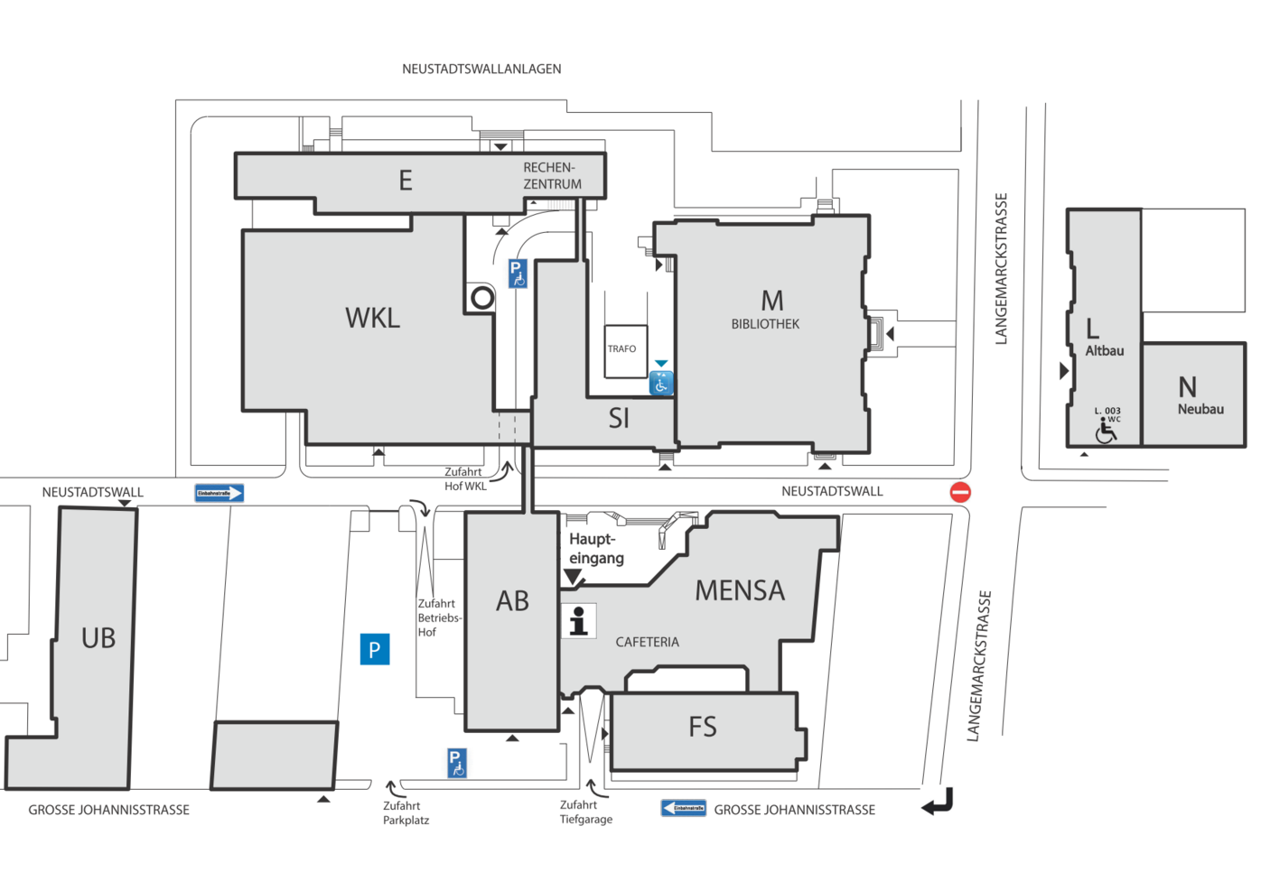 Lageplan Campus Neustadtswall