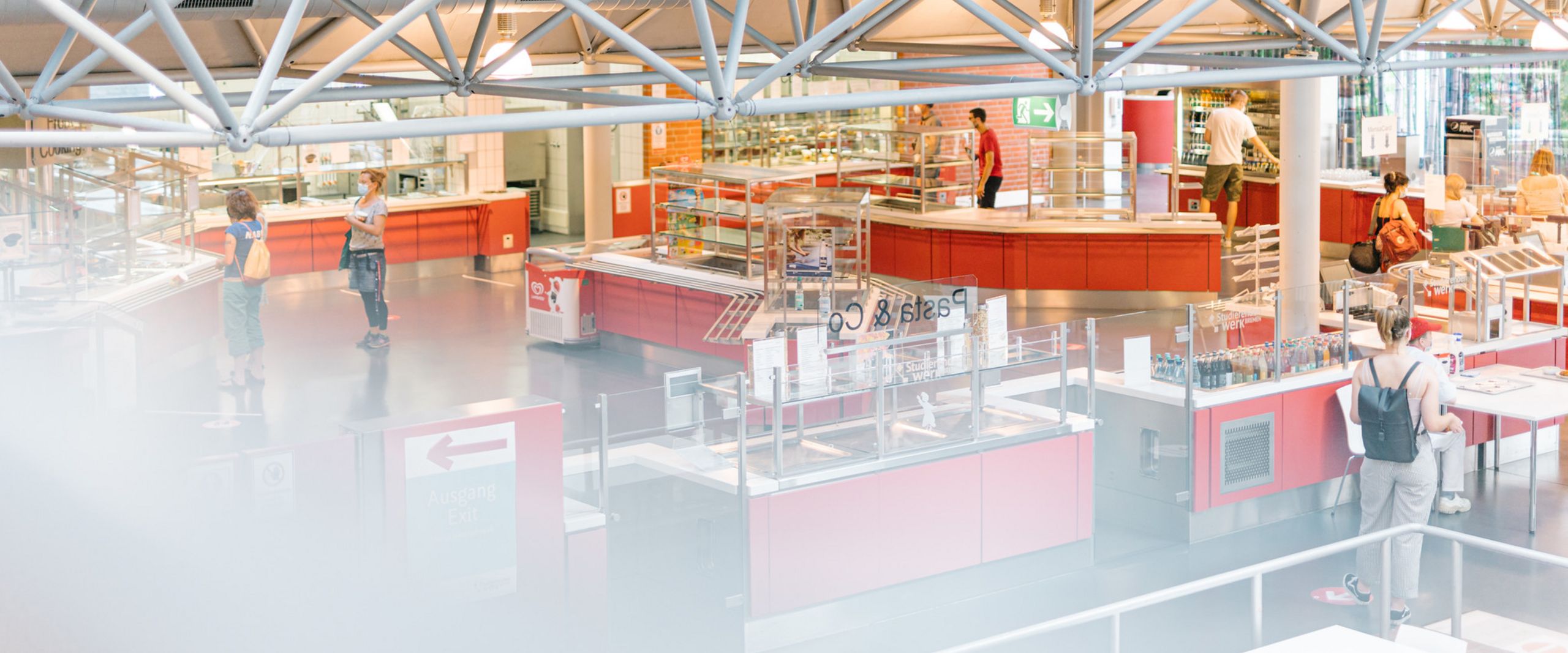 Mensa Neustadtswall Blick auf die Mensa von der Empore