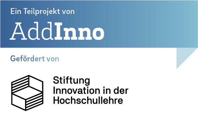 Logo: Teilprojekt von AddInno, gefördert durch Stiftung Innovation in der Hochschullehre