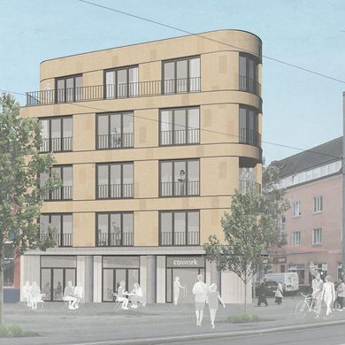 Visualisierung des Projektes "cowork" Außenansicht