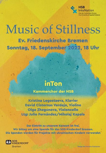 Plakat Music of Stillness Plakat Music of Stillness, EV. Friedenskirche, Bremen, Sonntag 18. September 2022, 18 Uhr