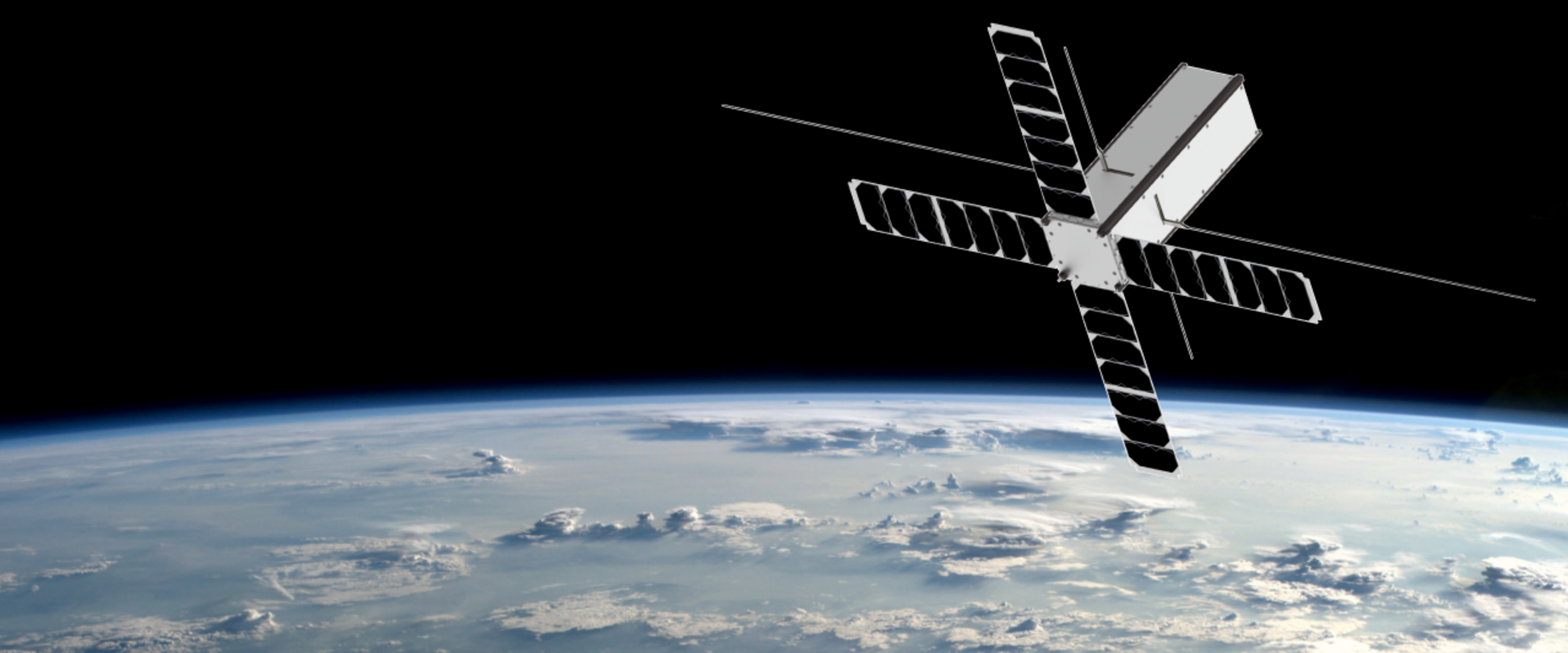 VIBES Satellit Weltall Satellit schwebt über Erde im All