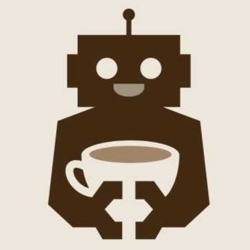Illustration von einem Roboter mit einer Kaffeetasse in den H&auml;nden 