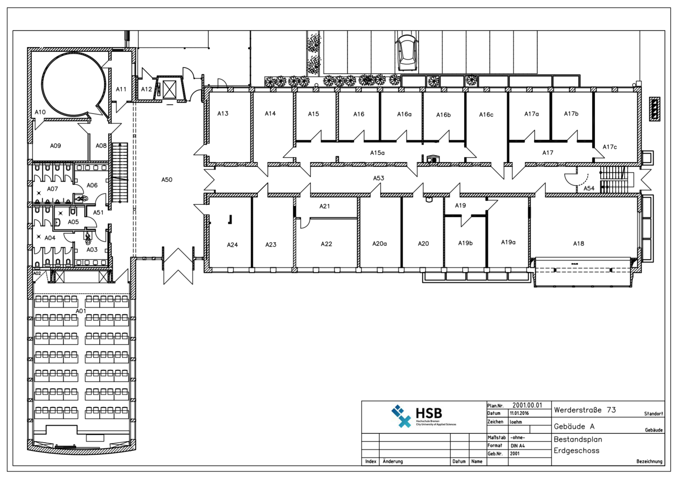 Campus Werderstraße - Lageplan - Erdgeschoß 