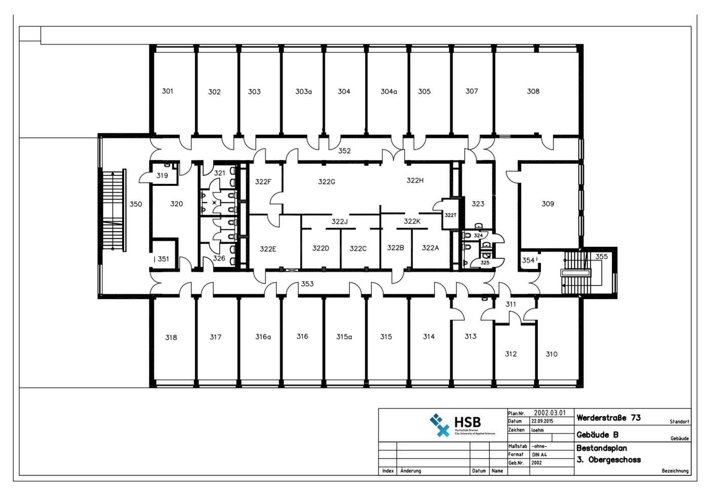 Campus Werderstraße - Lageplan - B-Gebäude - 3. OG