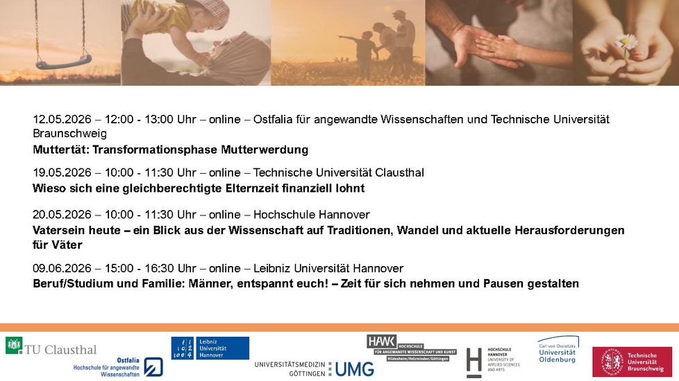 Bild mit den Daten und Inhalten der Veranstaltungen aus der Reihe "Familie im Fokus". Teil 1.