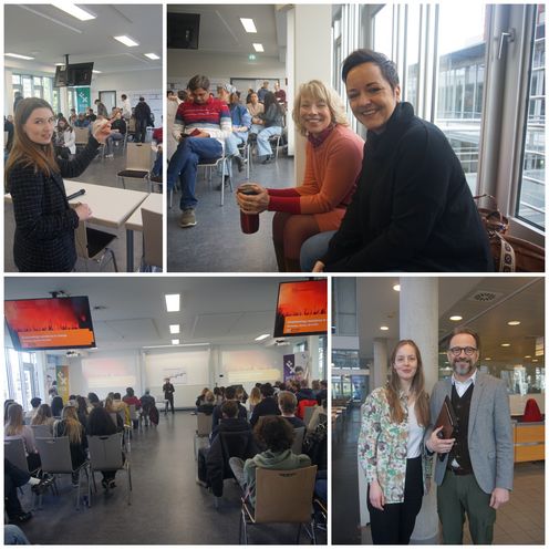 Studierende und Lehrende im Austausch beim Change Management Seminar