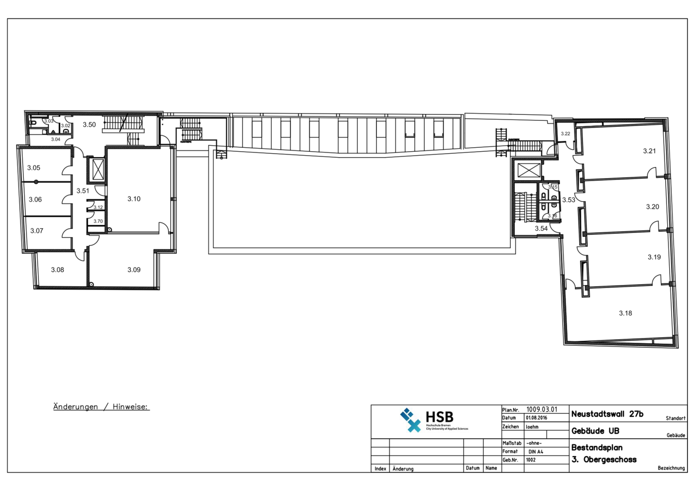 Campus Neustadtswall - Lageplan - UB-Gebäude - 3. OG