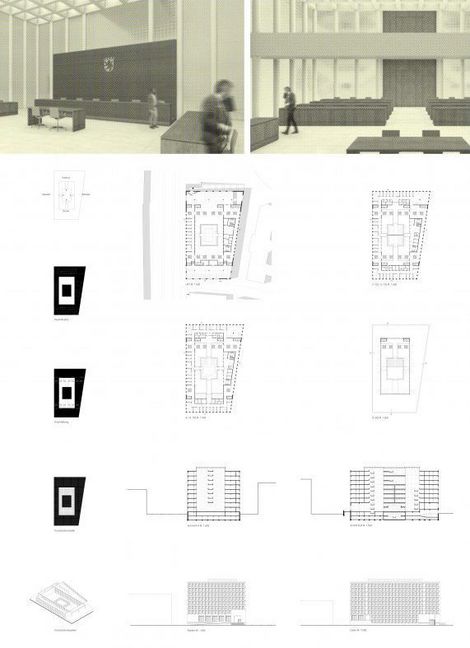 2. Preis | Janine Behrens / Jesse Henrik Rahn: Was darf ein Gerichtsgebäude sein? Gerichtsgebäude Frankfurt am Main