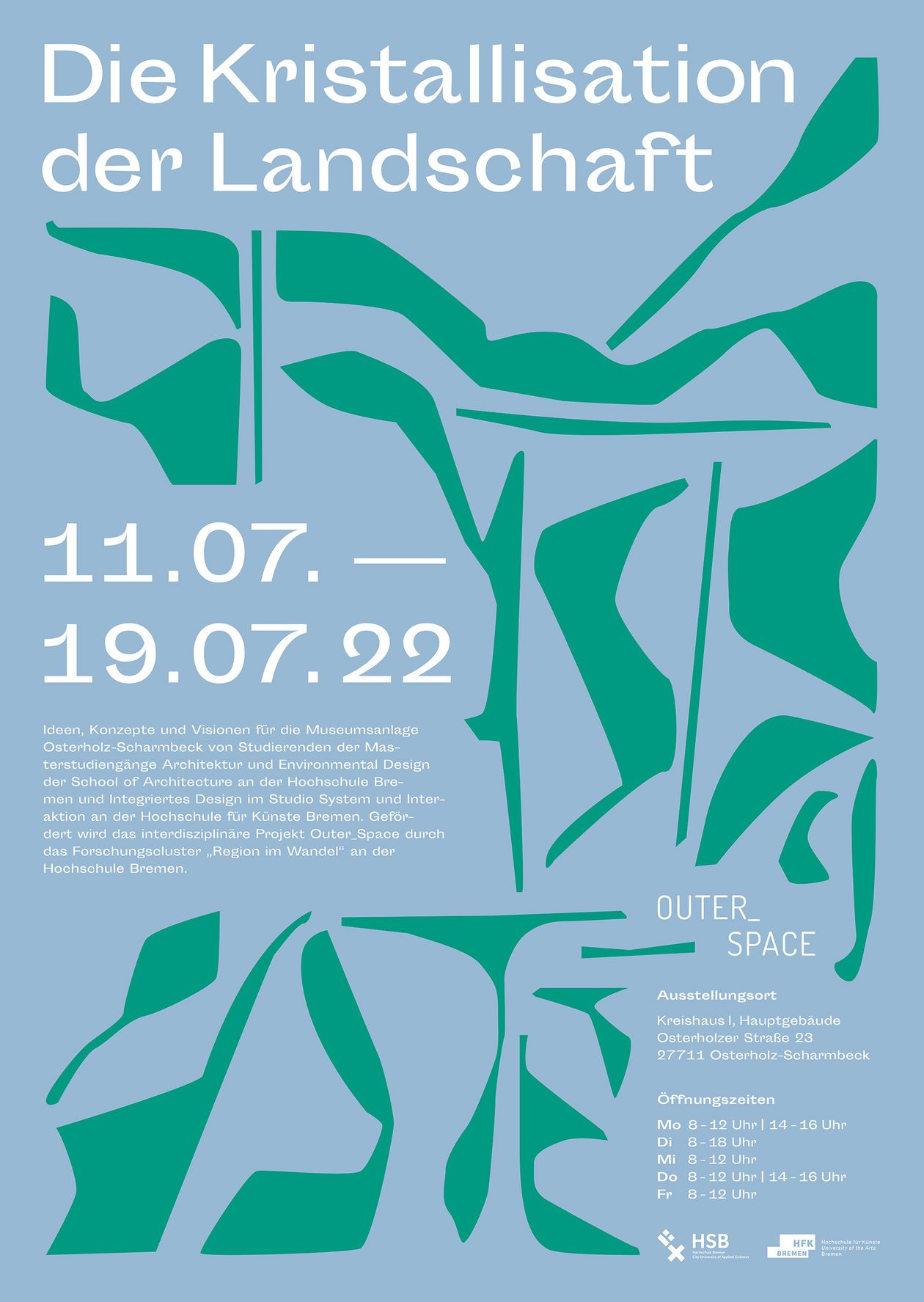 Plakat der Ausstellung "Die Kristallisation der Landschaft"