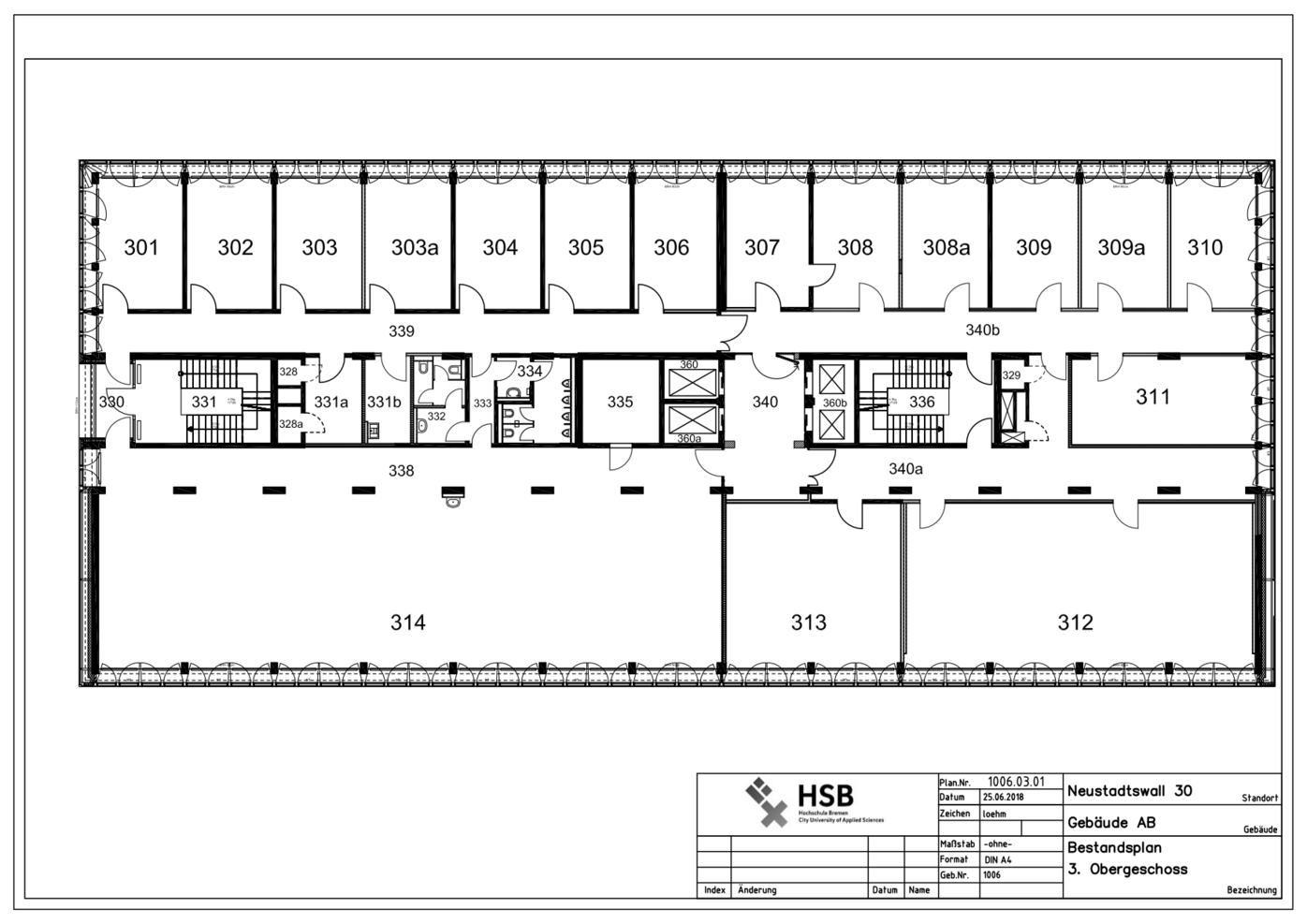 Campus Neustadtswall - Lageplan - AB-Gebäude - 3. OG