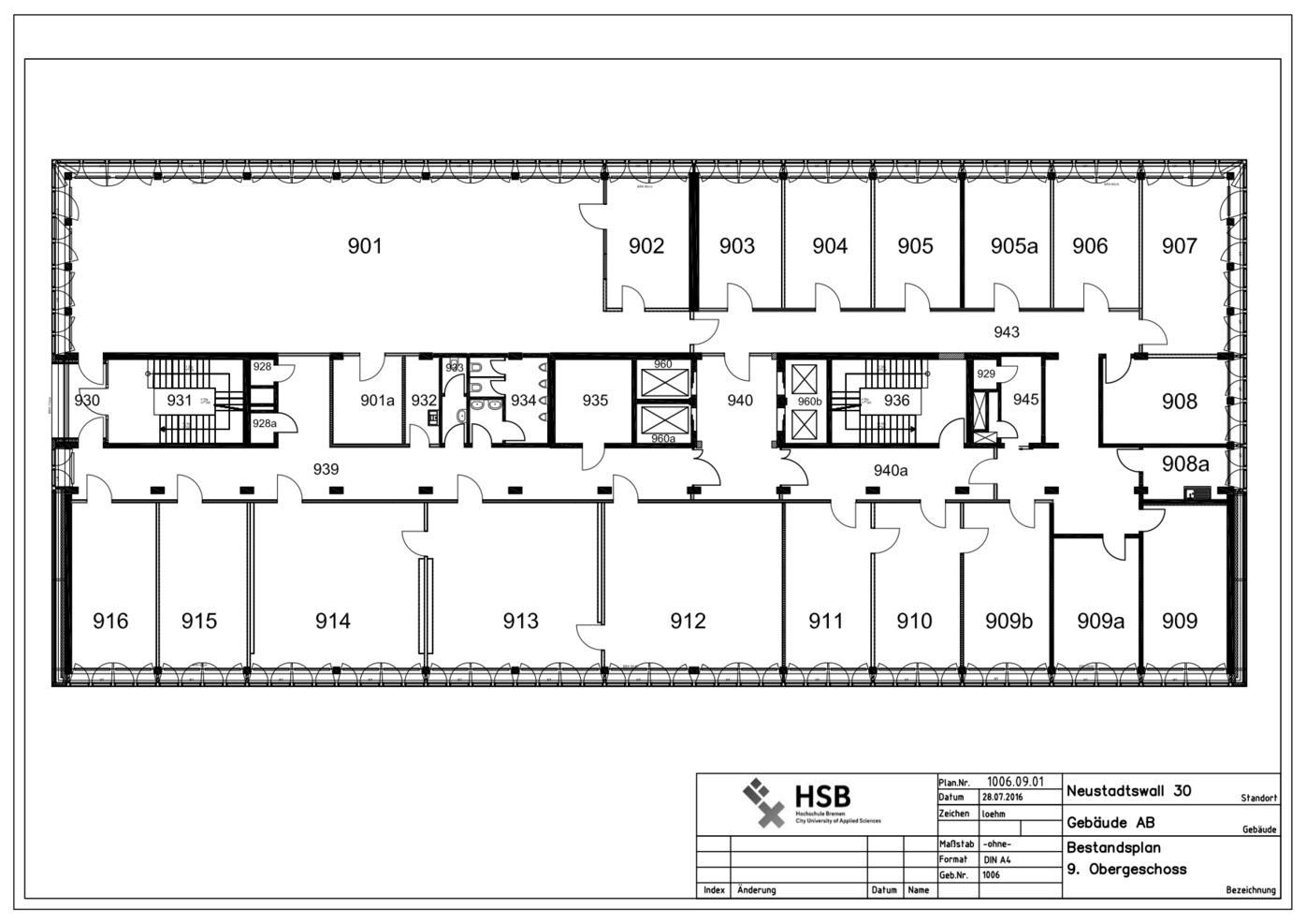 Campus Neustadtswall - Lageplan - AB-Gebäude - 9. OG
