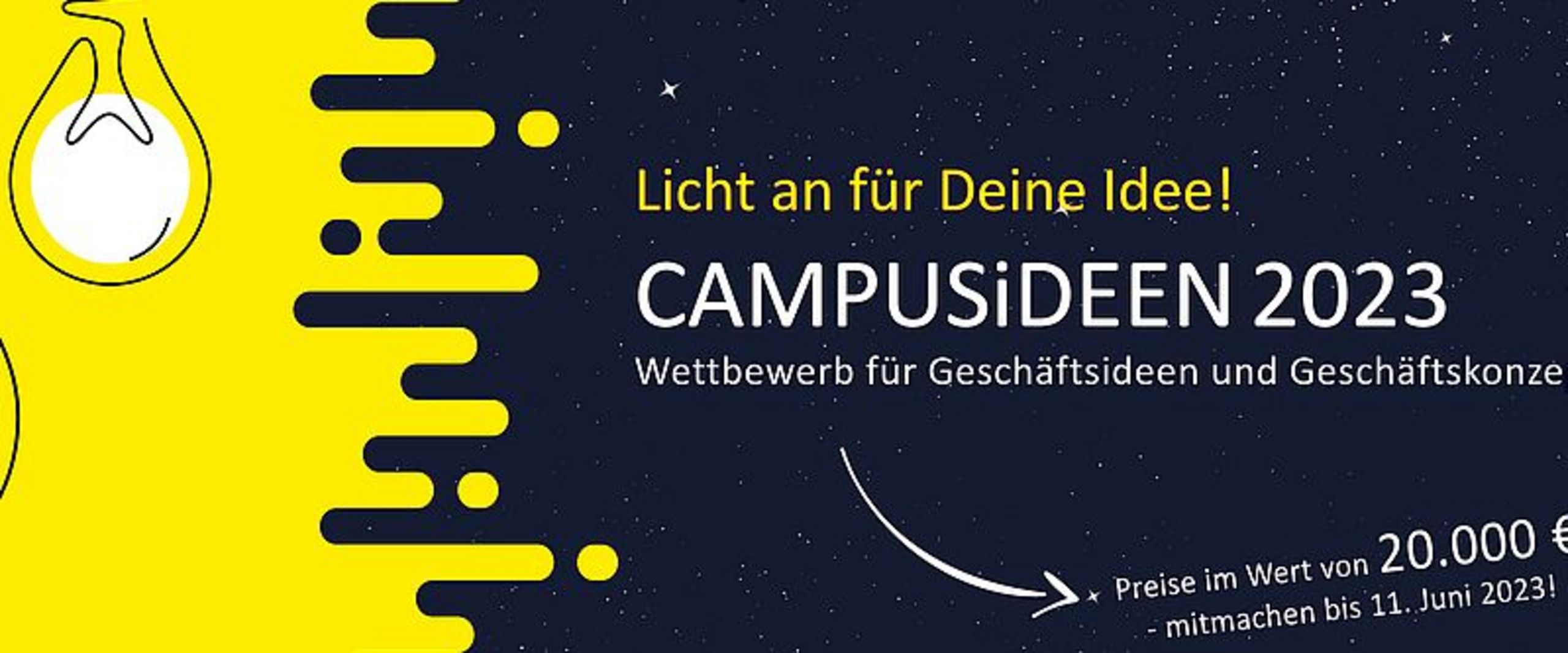 Gelb-schwarzes Plakat mit weißer Schrift