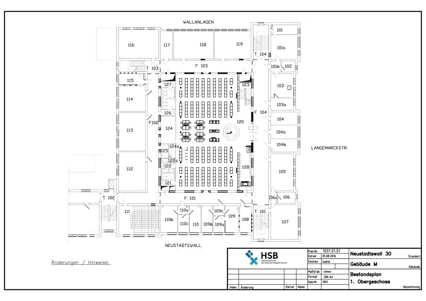 Campus Neustadtswall - Lageplan - M-Gebäude - 1. OG