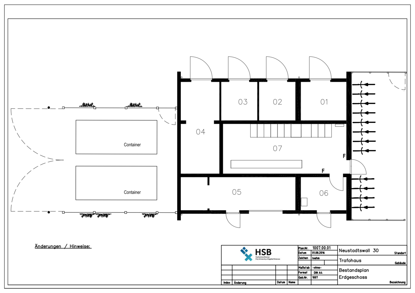 Campus Neustadtswall - Lageplan - Trafohaus - EG