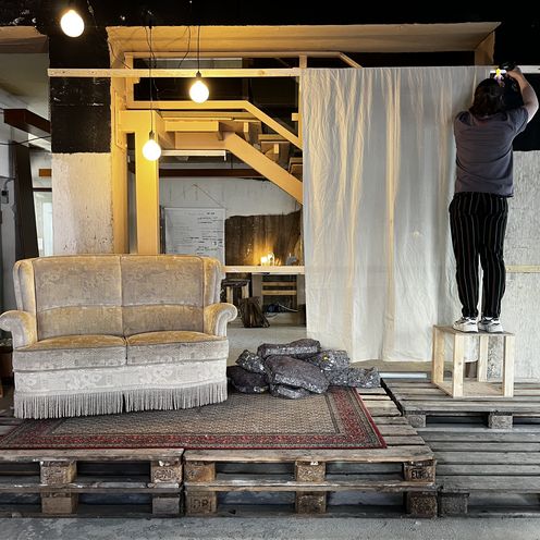 Blick in das offene Atelier RE.MATERIAL. Foto: HSB/RE.MATERIAL