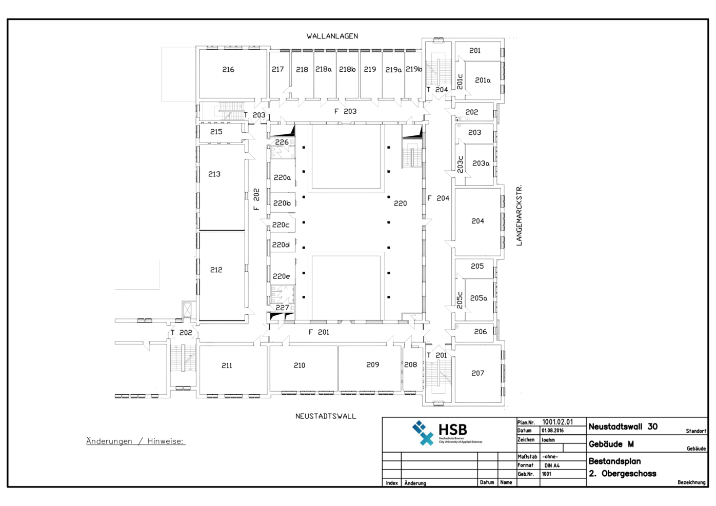 Campus Neustadtswall - Lageplan - M-Gebäude - 2. OG