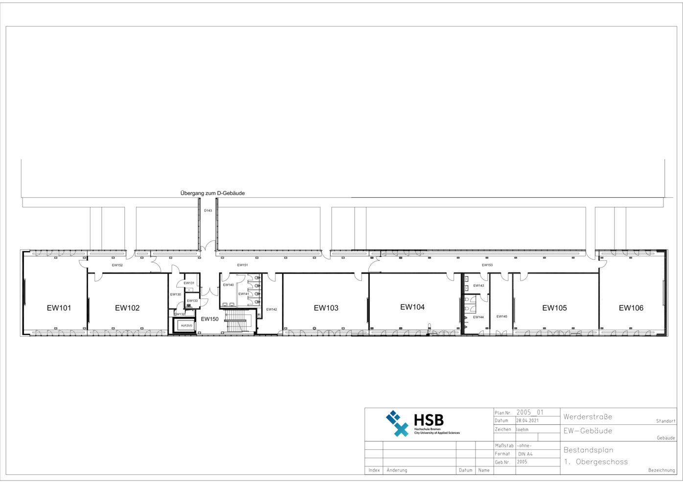 Campus Werderstraße - Lageplan - EW-Gebäude - 1. OG