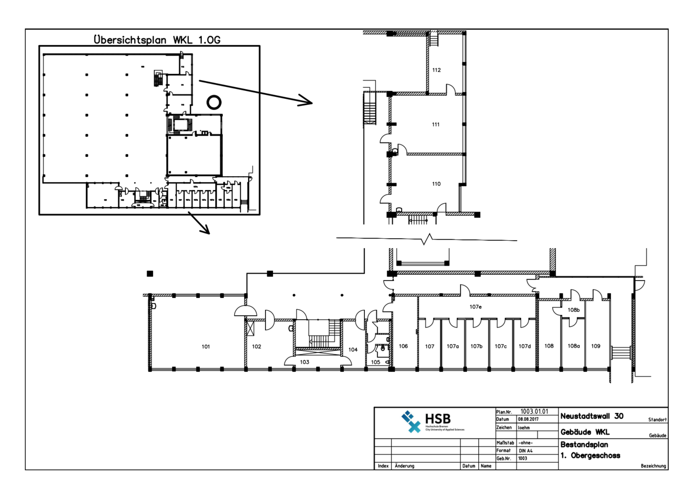 Campus Neustadtswall - Lageplan - WKL-Halle - 1. OG