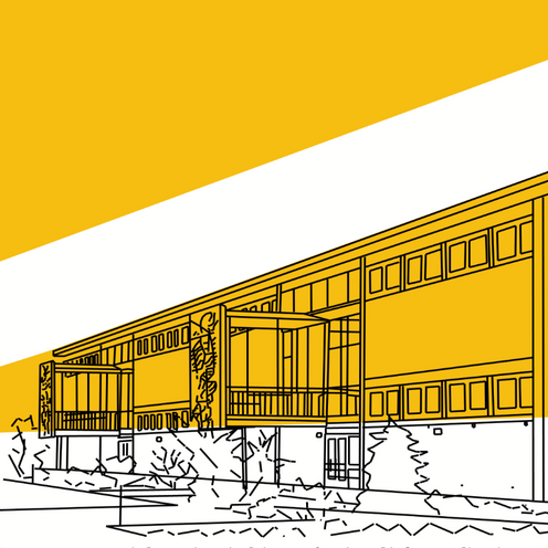 Schule an der Witzlebenstra&szlig;e mit Reliefs von Albrecht Kr&ouml;ning, 1963.