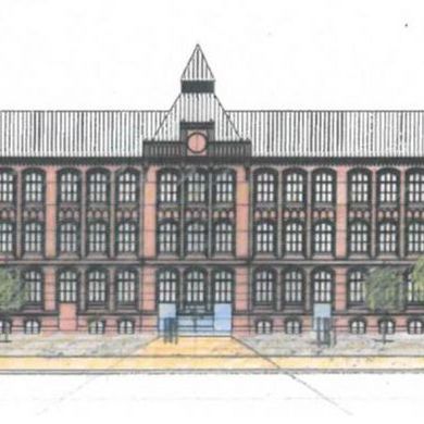 Architektenzeichnung Gebäude