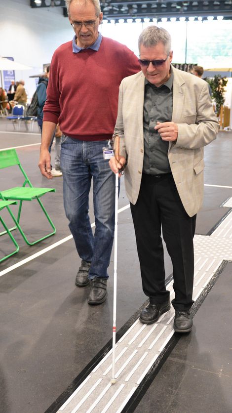 Blindenparcour im Einsatz mit 2 Personen (Foto @HSB)