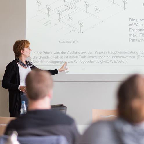 Prof. Dr. Silke Eckardt bei einer Vorlesung im Masterstudium ZEUS