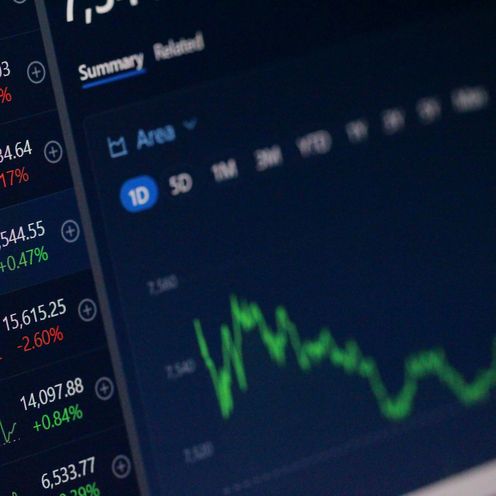 Grafik zeigt Aktienkurse