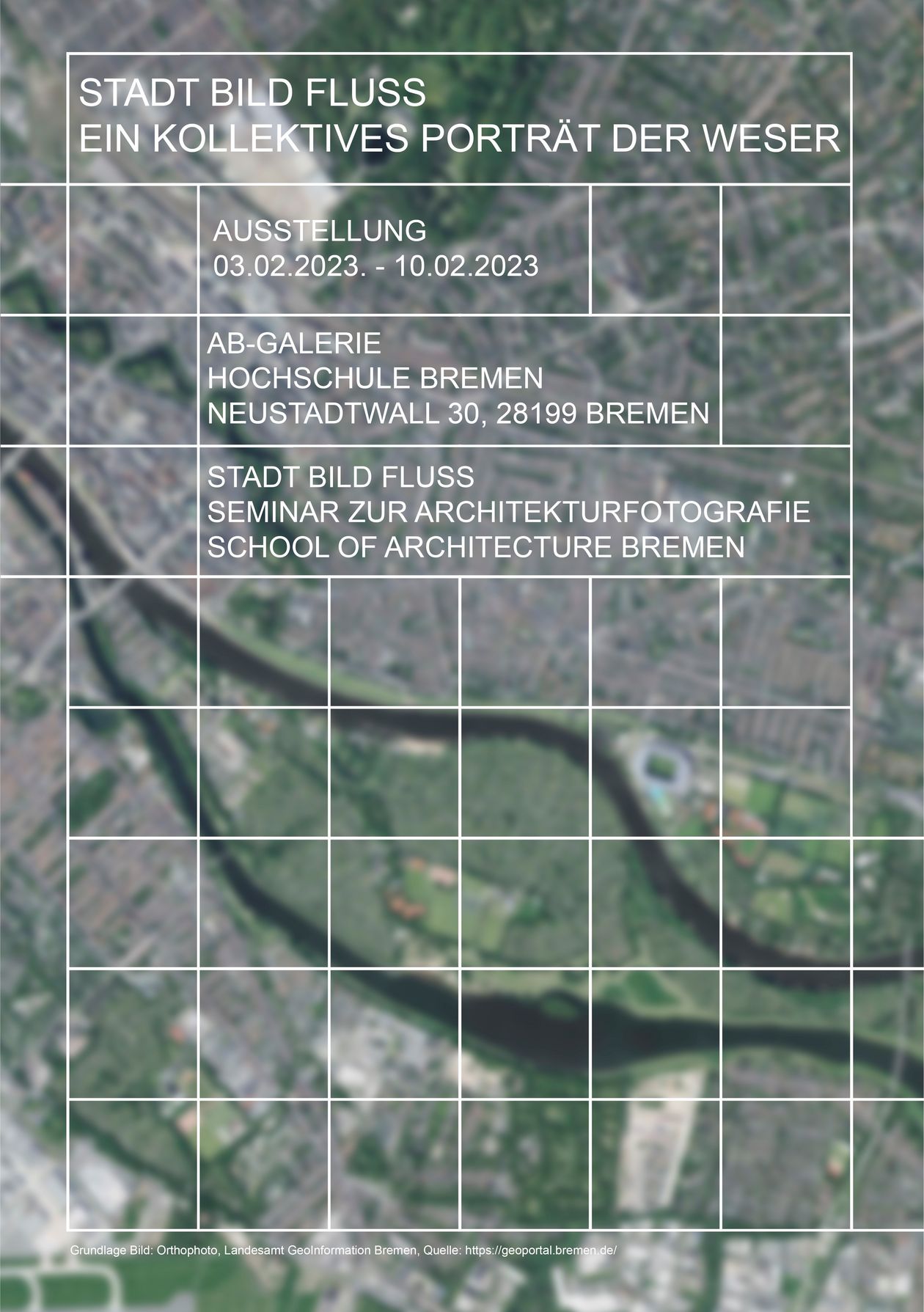 Ausstellung Stadt Bild Fluss Ausstellungsplakat