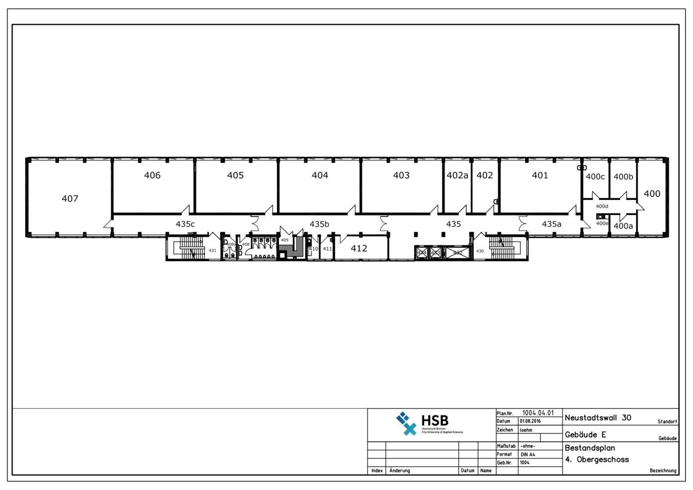 Campus Neustadtswall - Lageplan - E-Gebäude - 4. OG