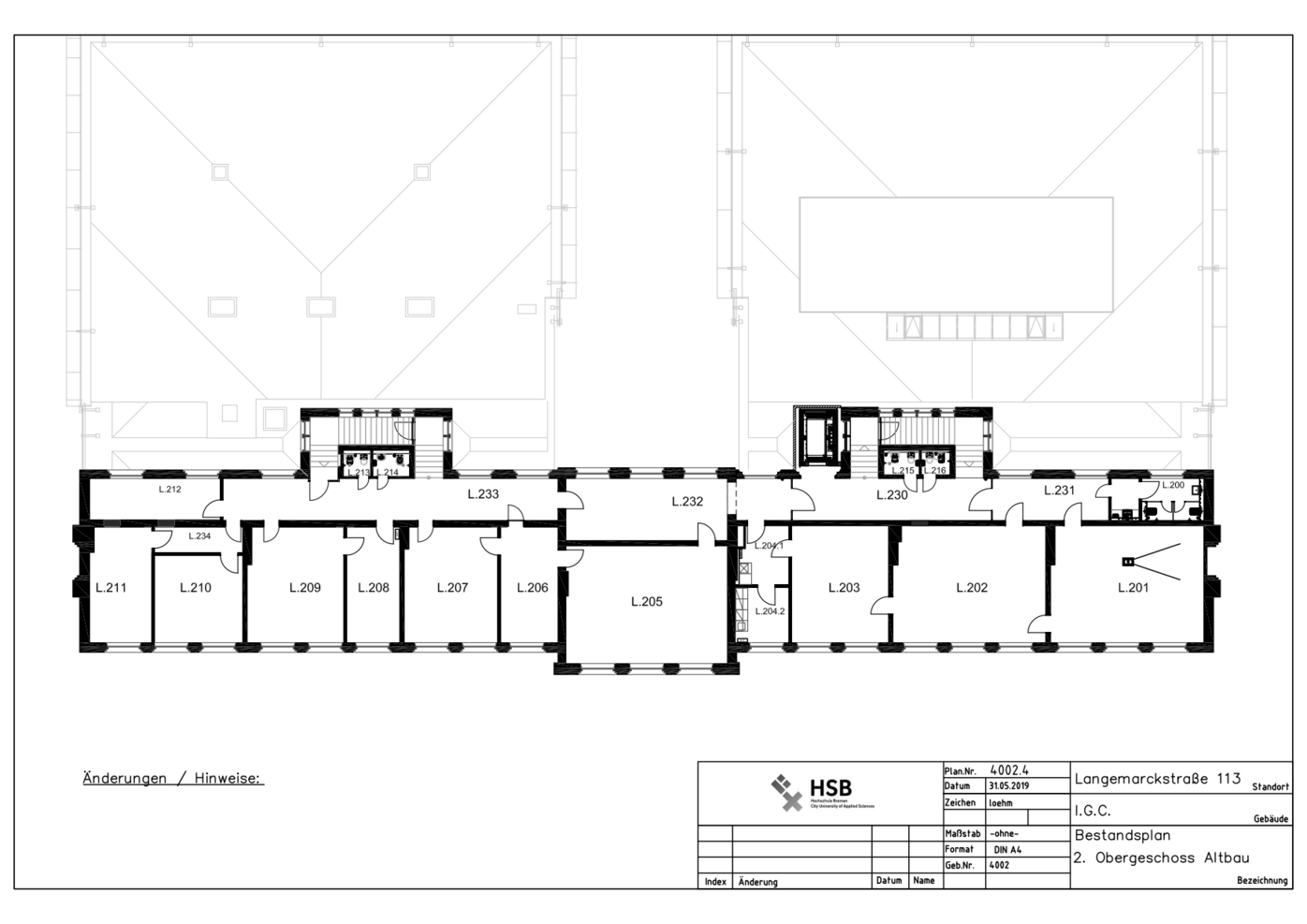 Campus Neustadtswall - Lageplan - L-Gebäude - Ebene L2