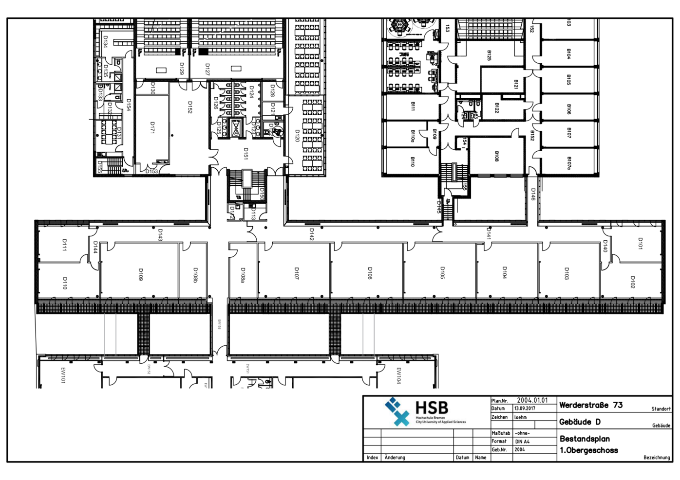 Campus Werderstraße - Lageplan - D-Gebäude - 1. OG