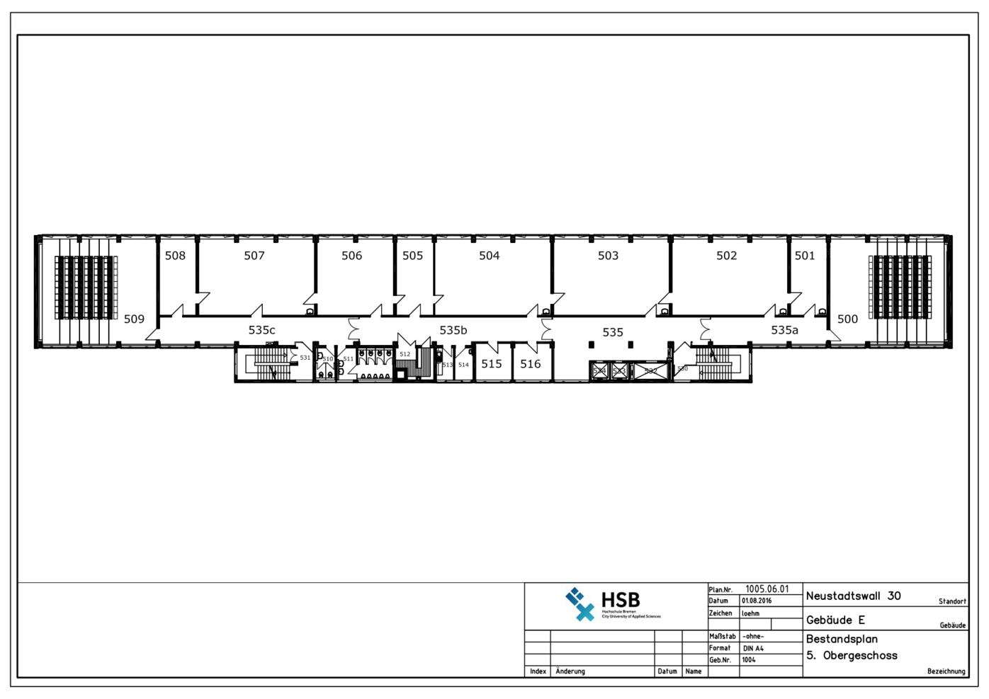 Campus Neustadtswall - Lageplan - E-Gebäude - 5. OG