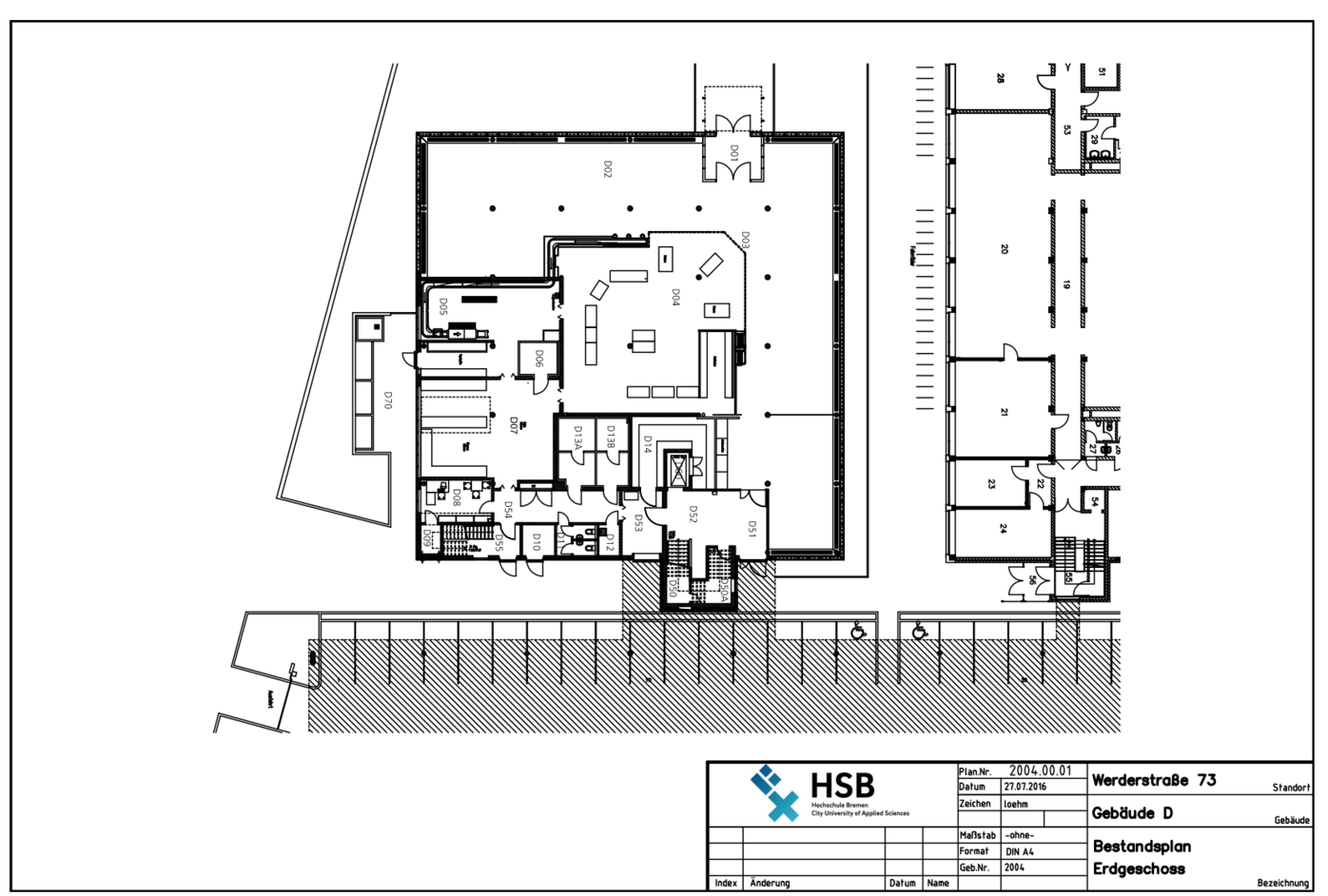 Campus Werderstraße - Lageplan - D-Gebäude - EG