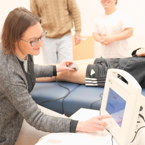 Physiotherapie, Schmerztest, pratische &Uuml;bung