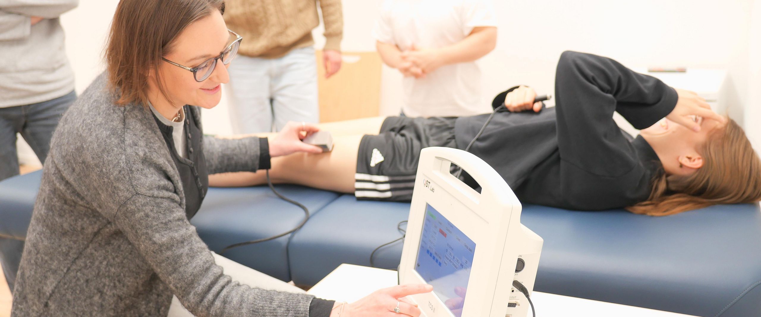 Physiotherapie, Schmerztest, pratische Übung