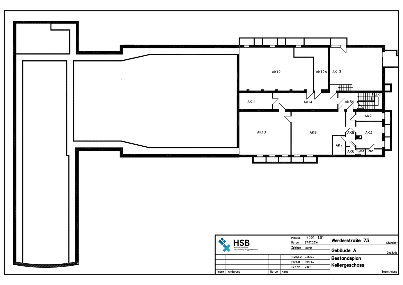 Lageplan - Kellergeschoss - Campus Werderstraße