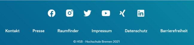 Footer der HSB-Website
