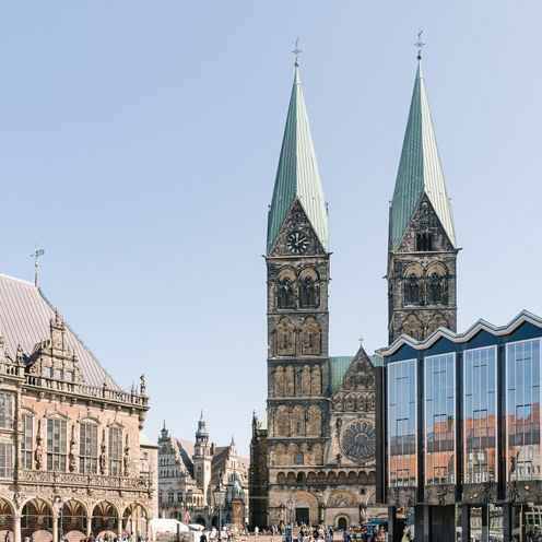 Blick auf den Bremer Marktplatz und den Dom