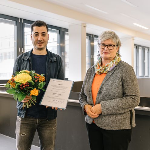 DAAD-Preistr&auml;ger Radwanderung Al Bakkour mit HSB-Rektorin Karin Luckey